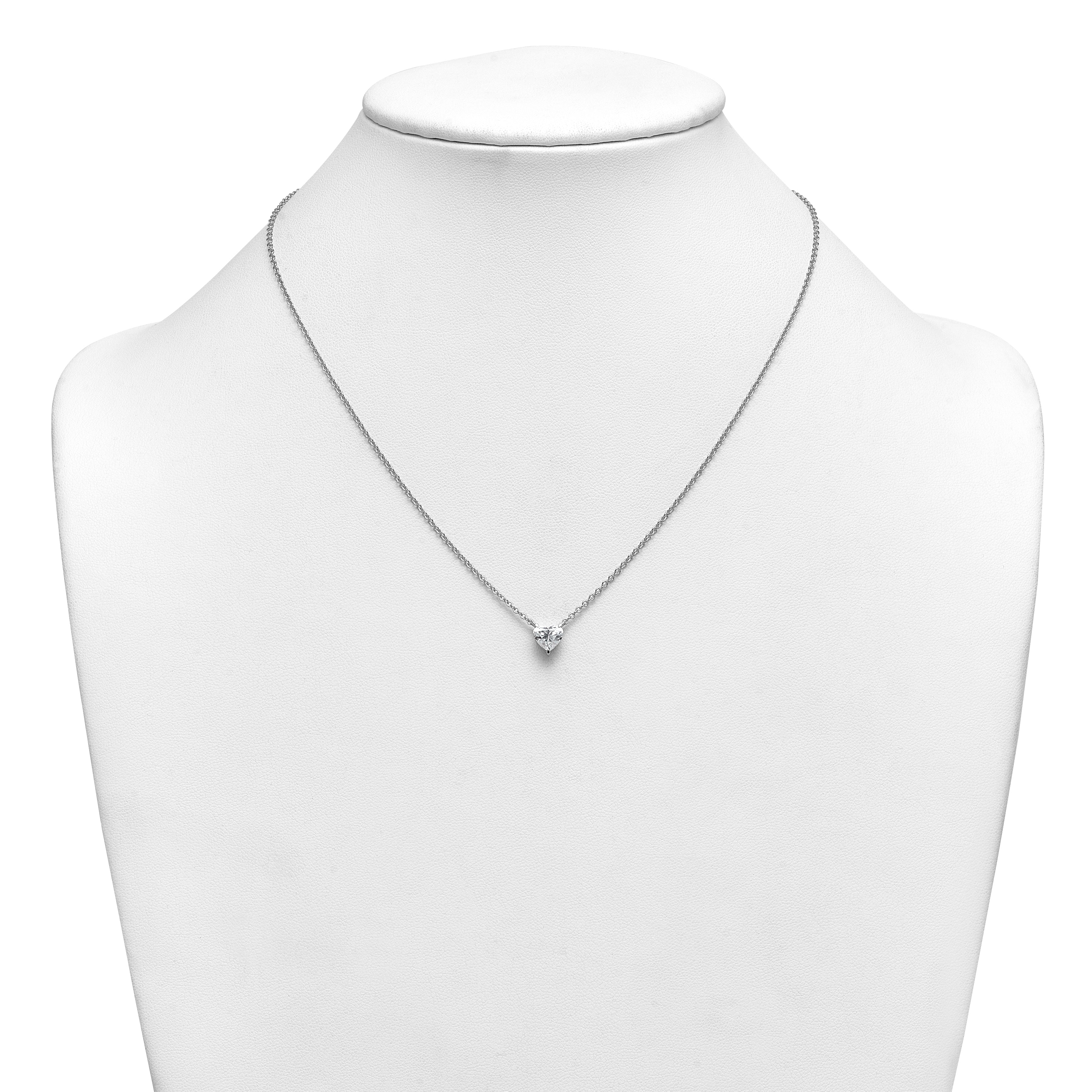 14kw Heart Certified Lab Grown VS/SI+ G+ Complete Diamond Pendant with Chai