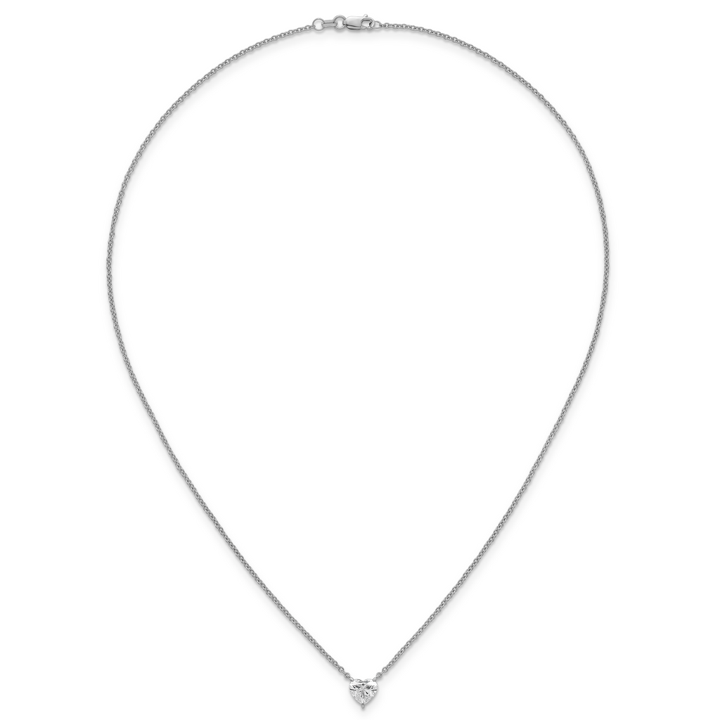 14kw Heart Certified Lab Grown VS/SI+ G+ Complete Diamond Pendant with Chai