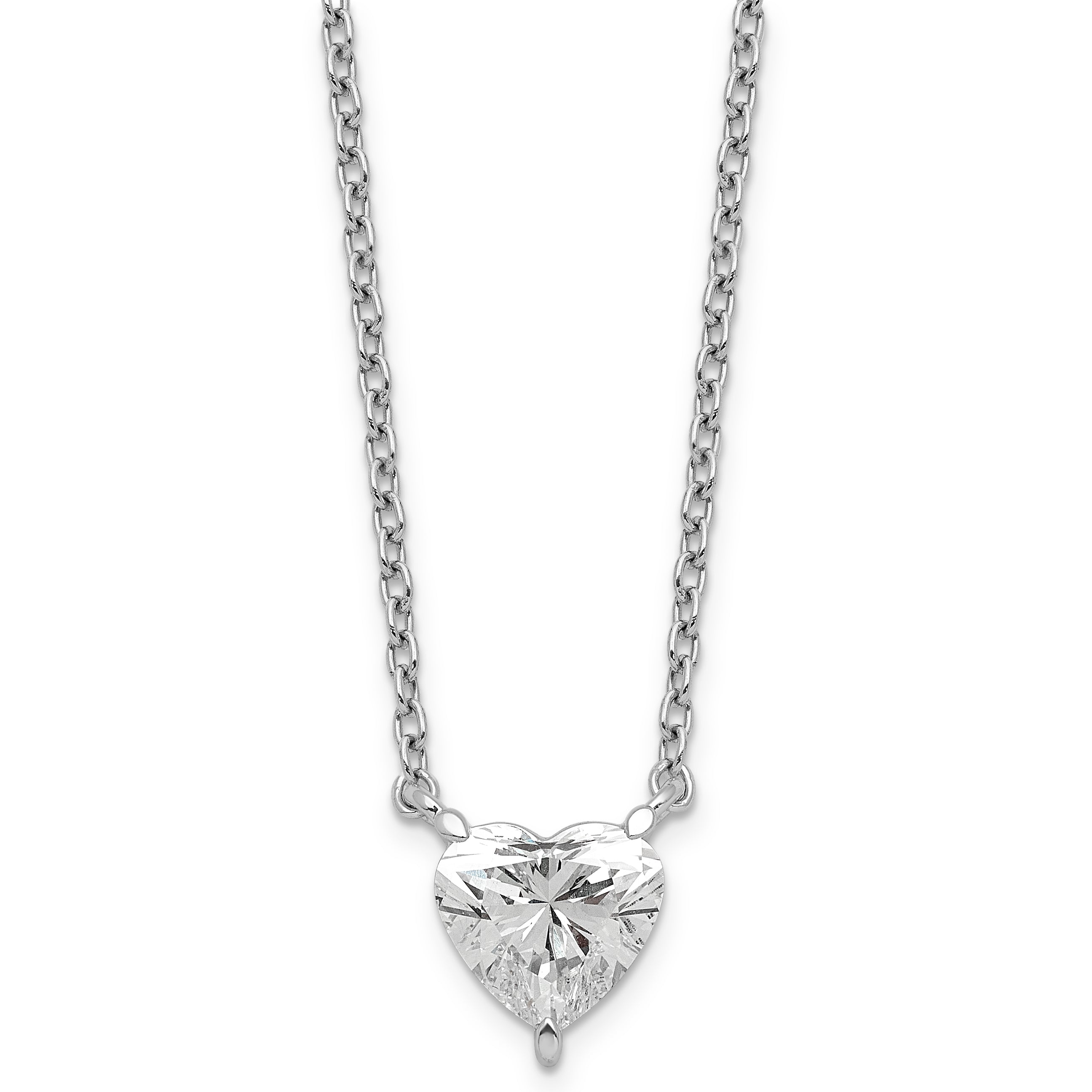 14kw Heart Certified Lab Grown VS/SI+ G+ Complete Diamond Pendant with Chai
