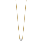 14ky Heart Certified Lab Grown VS/SI+ G+ Complete Diamond Pendant with Chai