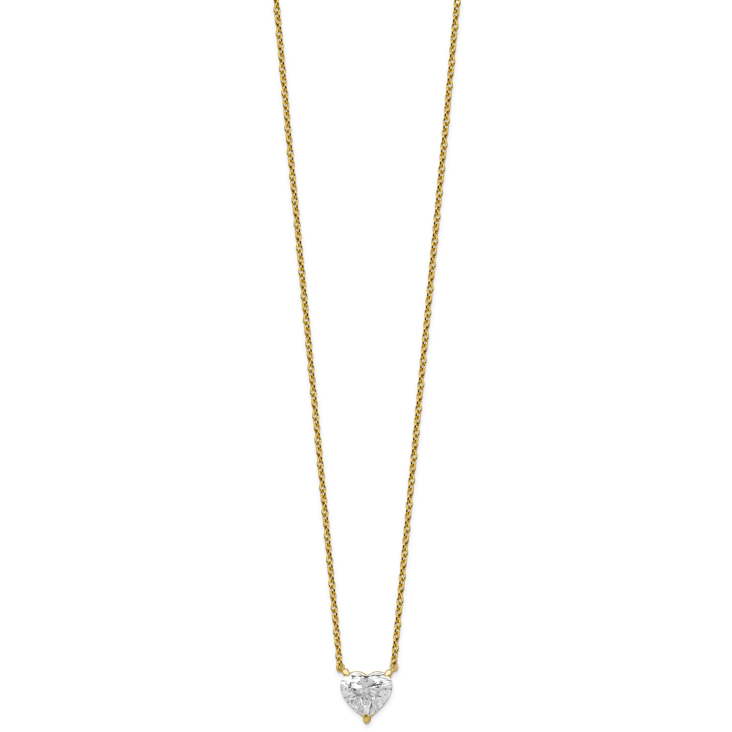 14ky Heart Certified Lab Grown VS/SI+ G+ Complete Diamond Pendant with Chai