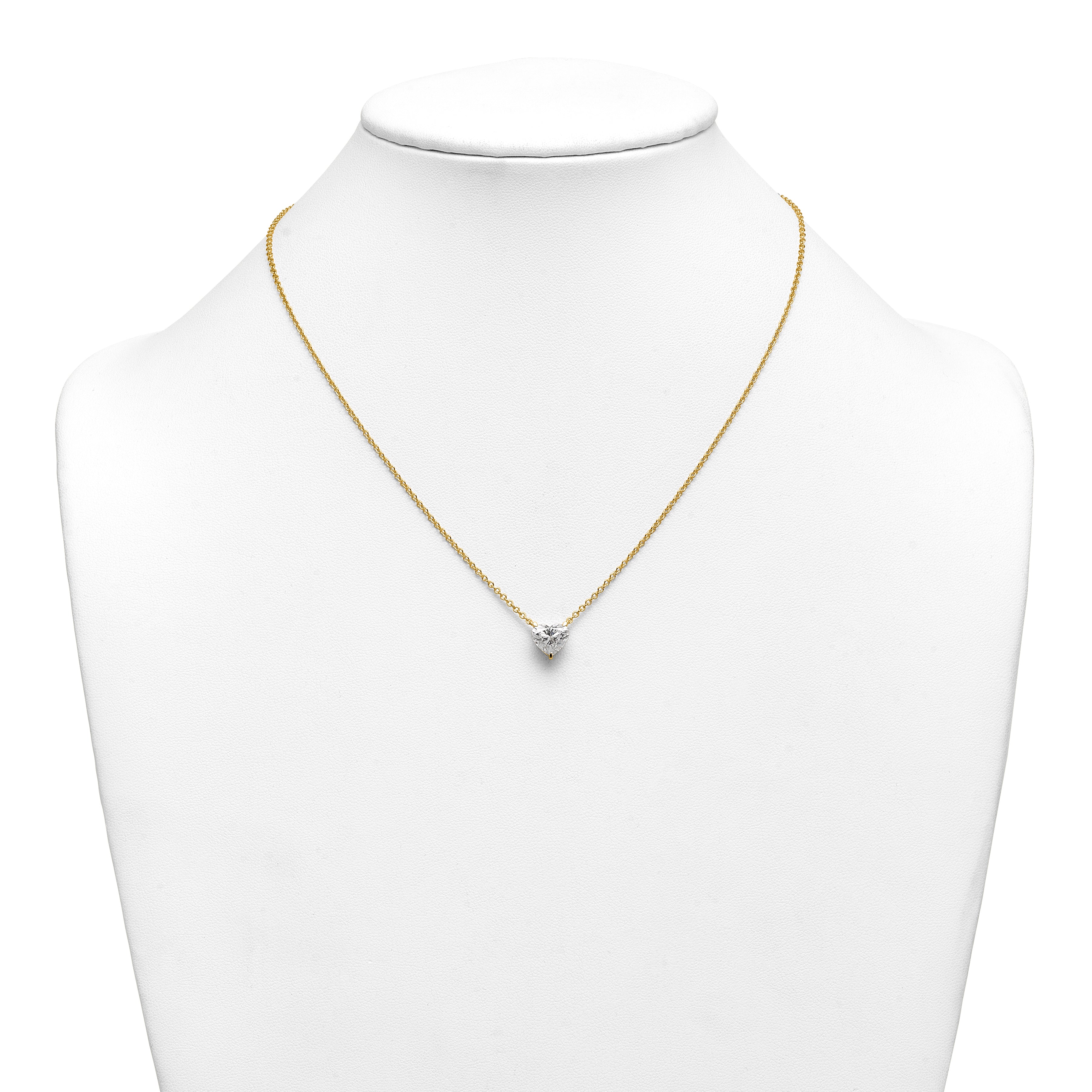14ky Heart Certified Lab Grown VS/SI+ G+ Complete Diamond Pendant with Chai