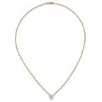 14ky Heart Certified Lab Grown VS/SI+ G+ Complete Diamond Pendant with Chai