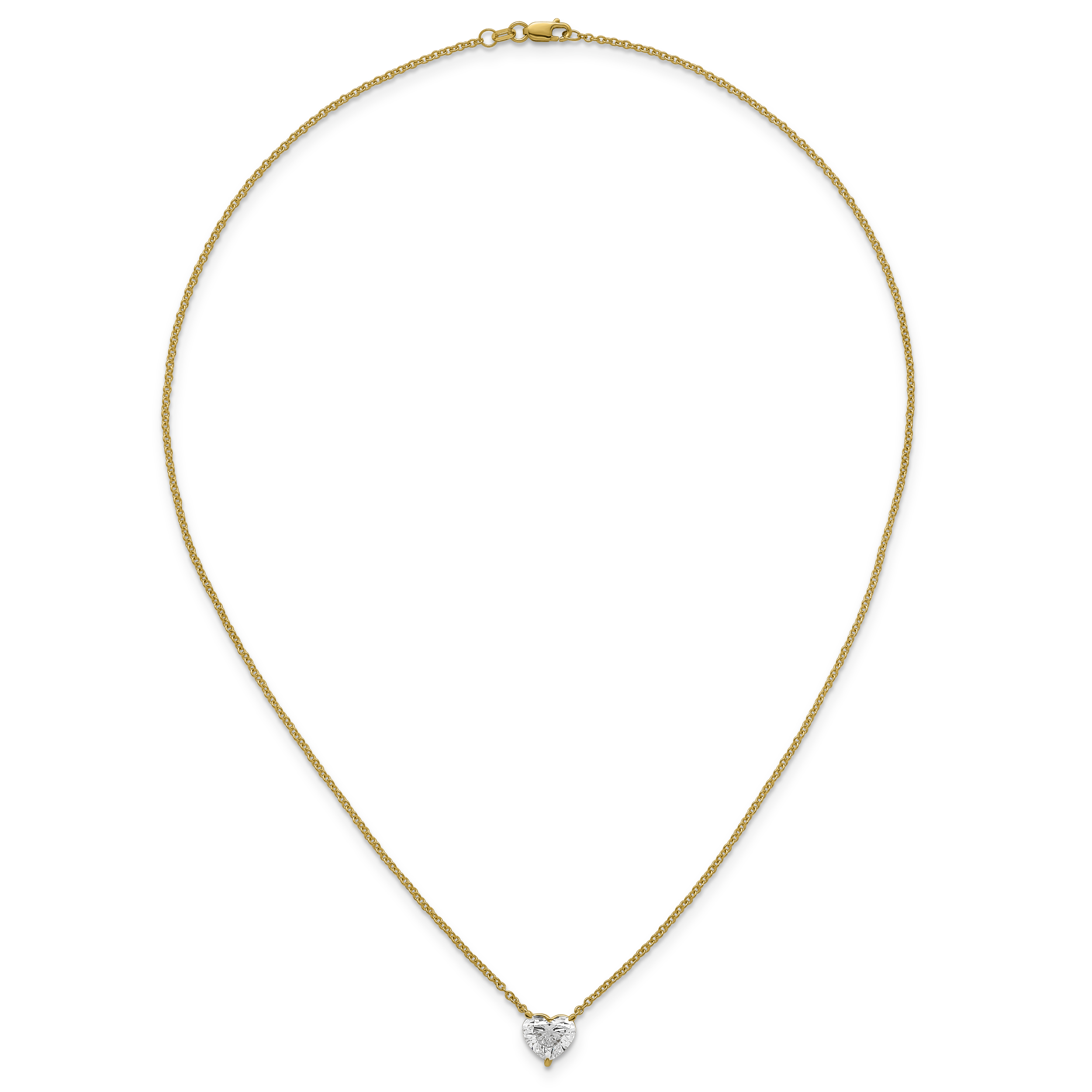 14ky Heart Certified Lab Grown VS/SI+ G+ Complete Diamond Pendant with Chai