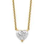14ky Heart Certified Lab Grown VS/SI+ G+ Complete Diamond Pendant with Chai