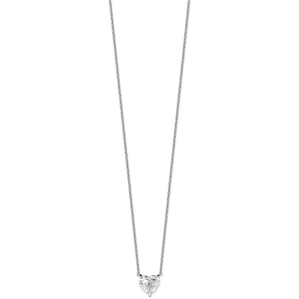 14kw Heart Certified Lab Grown VS/SI+ G+ Complete Diamond Pendant with Chai