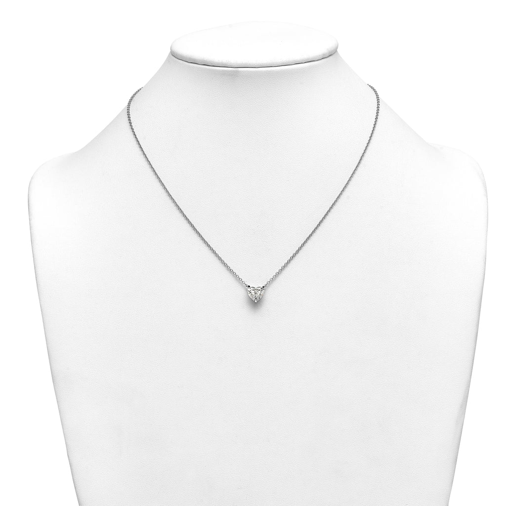 14kw Heart Certified Lab Grown VS/SI+ G+ Complete Diamond Pendant with Chai