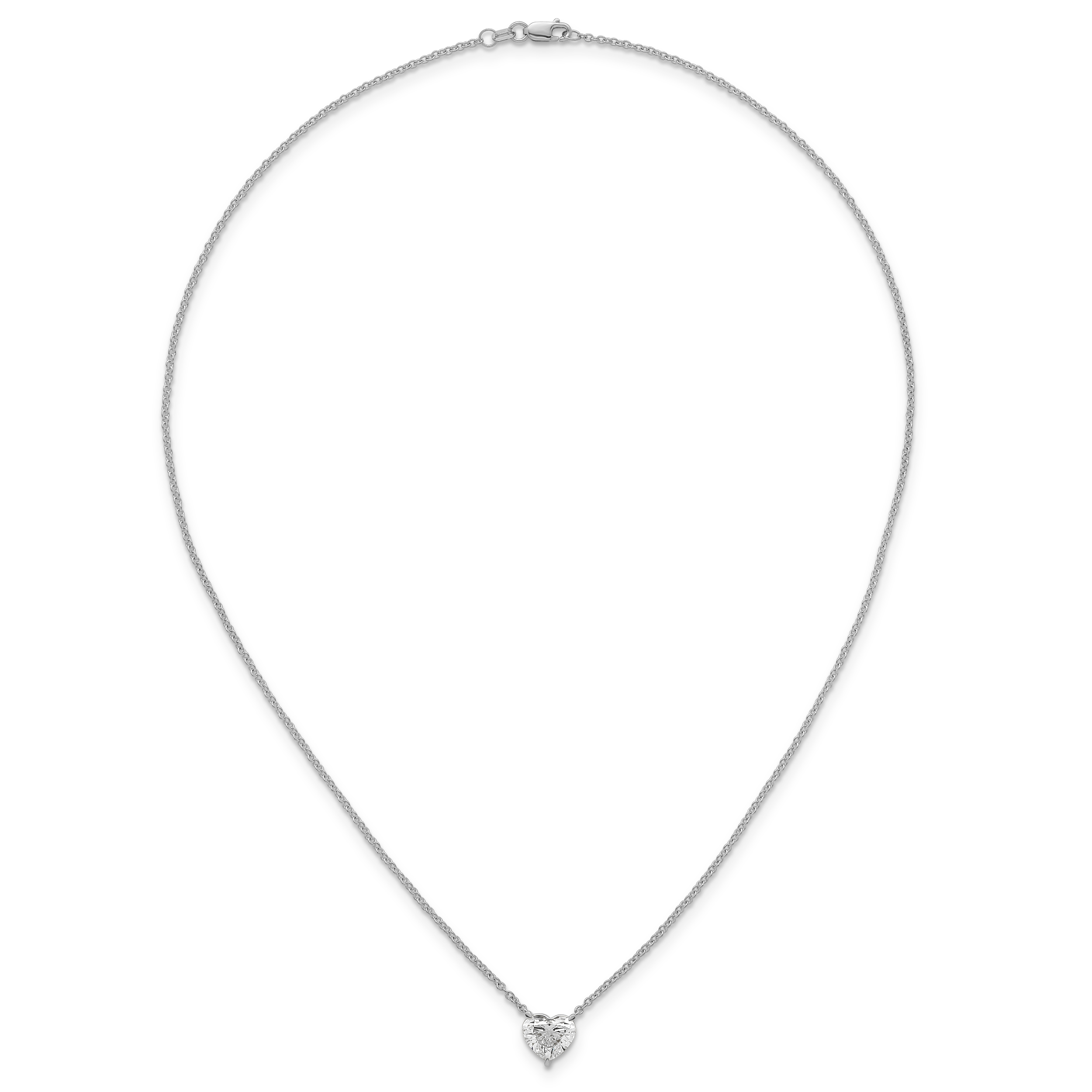14kw Heart Certified Lab Grown VS/SI+ G+ Complete Diamond Pendant with Chai