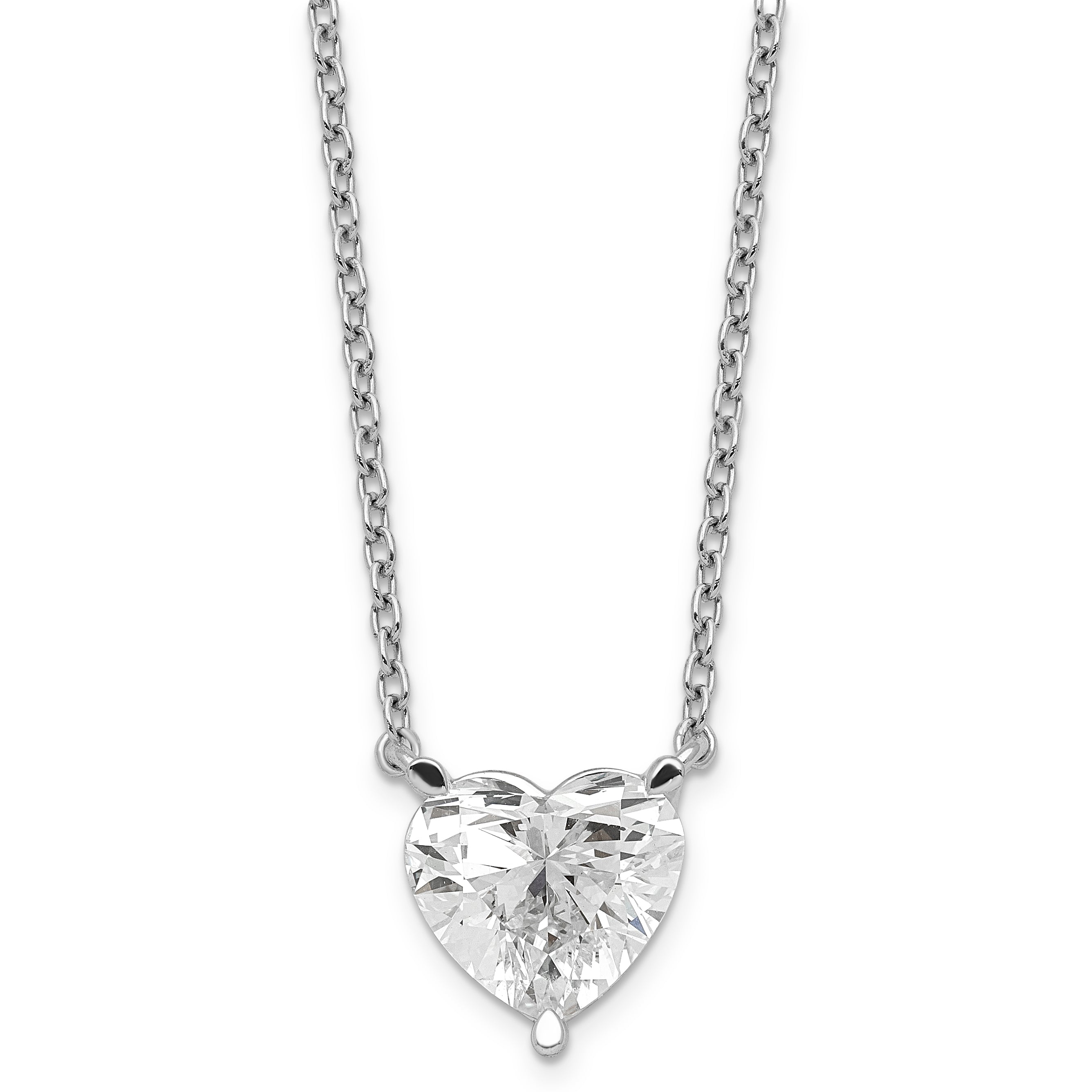 14kw Heart Certified Lab Grown VS/SI+ G+ Complete Diamond Pendant with Chai Main image