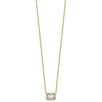 14ky Radiant Certified Lab Grown VS/SI+ G+ Complete Diamond Pendant with Ch