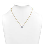 14ky Radiant Certified Lab Grown VS/SI+ G+ Complete Diamond Pendant with Ch