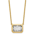 14ky Radiant Certified Lab Grown VS/SI+ G+ Complete Diamond Pendant with Ch