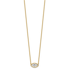14ky Marquise Certified Lab Grown VS/SI+ G+ Complete Diamond Pendant with C