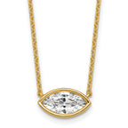 14ky Marquise Certified Lab Grown VS/SI+ G+ Complete Diamond Pendant with C
