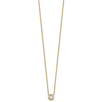 14k 1 carat Certified Lab Grown Diamond VS+ F+ Cushion Complete 18 inch Bezel Set Necklace
