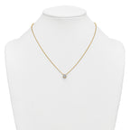 14k 1 carat Certified Lab Grown Diamond VS+ F+ Cushion Complete 18 inch Bezel Set Necklace