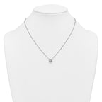 14k White Gold 1 1/2 carat Certified Lab Grown Diamond VS+ F+ Cushion Complete 18 inch Bezel Set Necklace