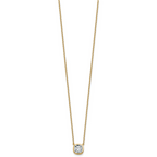 14k 1 1/2 carat Certified Lab Grown Diamond VS+ F+ Cushion Complete 18 inch Bezel Set Necklace