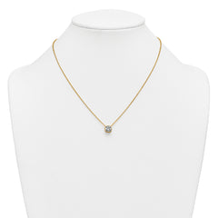 14k 1 1/2 carat Certified Lab Grown Diamond VS+ F+ Cushion Complete 18 inch Bezel Set Necklace