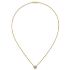 14k 1 1/2 carat Certified Lab Grown Diamond VS+ F+ Cushion Complete 18 inch Bezel Set Necklace
