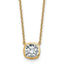 14k 1 1/2 carat Certified Lab Grown Diamond VS+ F+ Cushion Complete 18 inch Bezel Set Necklace