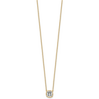 14k 2 carat Certified Lab Grown Diamond VS+ F+ Cushion Complete 18 inch Bezel Set Necklace