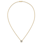 14k 2 carat Certified Lab Grown Diamond VS+ F+ Cushion Complete 18 inch Bezel Set Necklace