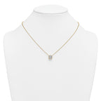 14k 2 1/2 carat Certified Lab Grown Diamond VS+ F+ Cushion Complete 18 inch Bezel Set Necklace