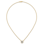 14k 2 1/2 carat Certified Lab Grown Diamond VS+ F+ Cushion Complete 18 inch Bezel Set Necklace