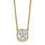 14k 2 1/2ct Cert Lab Grown Dia VS+ F+ Cushion  Bezel Set Pendant