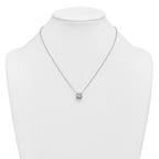 14k White Gold 3 carat Certified Lab Grown Diamond VS+ F+ Cushion Complete 18 inch Bezel Set Necklace