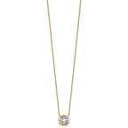 14k 3 carat Certified Lab Grown Diamond VS+ F+ Cushion Complete 18 inch Bezel Set Necklace