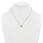 14k 3 carat Certified Lab Grown Diamond VS+ F+ Cushion Complete 18 inch Bezel Set Necklace