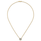 14k 3 carat Certified Lab Grown Diamond VS+ F+ Cushion Complete 18 inch Bezel Set Necklace