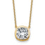 14k 3ct Cert Lab Grown Dia VS+ F+ Cushion  Bezel Set Pendant