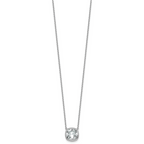 14k White Gold 4 carat Certified Lab Grown Diamond VS+ F+ Cushion Complete 18 inch Bezel Set Necklace