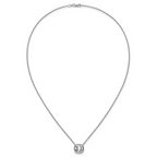 14k White Gold 4 carat Certified Lab Grown Diamond VS+ F+ Cushion Complete 18 inch Bezel Set Necklace