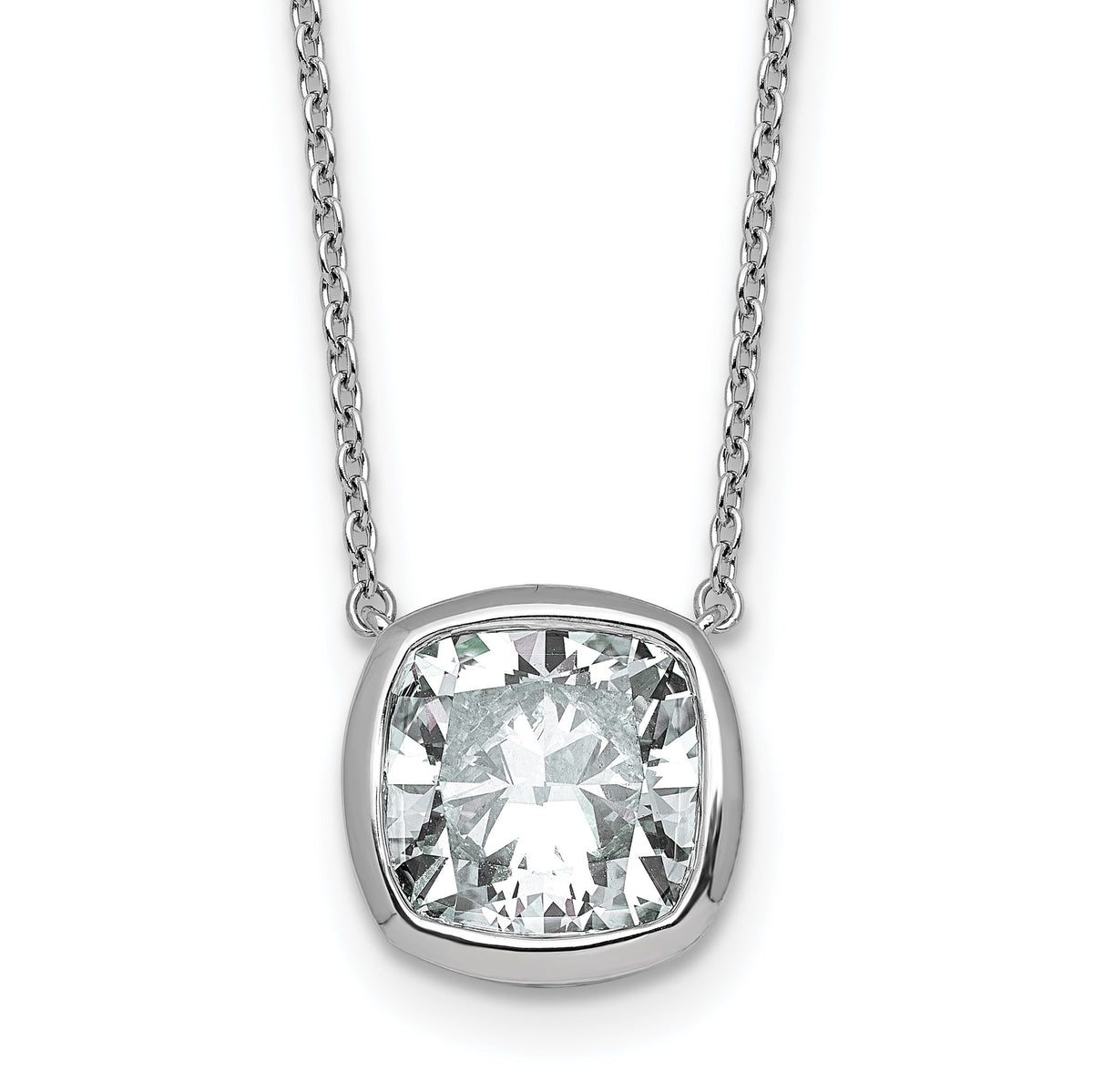 Bezel-Set Lab-Grown Diamond Necklace in 14K White Gold, 457mm (4 ct.) - Sophia Jewelers Main image