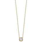 14k 4 carat Certified Lab Grown Diamond VS+ F+ Cushion Complete 18 inch Bezel Set Necklace