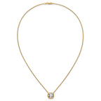 14k 4 carat Certified Lab Grown Diamond VS+ F+ Cushion Complete 18 inch Bezel Set Necklace