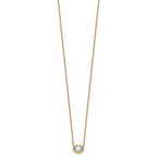 14k 1 carat Certified Lab Grown Diamond VS+ F+ Oval Complete 18 inch Bezel Set Necklace