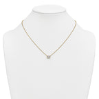 14k 1 carat Certified Lab Grown Diamond VS+ F+ Oval Complete 18 inch Bezel Set Necklace