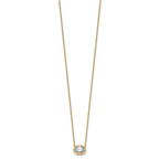 14k 1 1/2 carat Certified Lab Grown Diamond VS+ F+ Oval Complete 18 inch Bezel Set Necklace