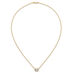 14k 1 1/2 carat Certified Lab Grown Diamond VS+ F+ Oval Complete 18 inch Bezel Set Necklace