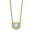 14k 1 1/2 carat Certified Lab Grown Diamond VS+ F+ Oval Complete 18 inch Bezel Set Necklace