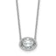 14k White Gold 2 carat Certified Lab Grown Diamond VS+ F+ Oval Complete 18 inch Bezel Set Necklace