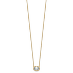 14k 2 carat Certified Lab Grown Diamond VS+ F+ Oval Complete 18 inch Bezel Set Necklace