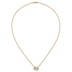14k 2 1/2 carat Certified Lab Grown Diamond VS+ F+ Oval Complete 18 inch Bezel Set Necklace