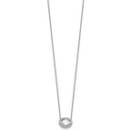 14k White Gold 3 carat Certified Lab Grown Diamond VS+ F+ Oval Complete 18 inch Bezel Set Necklace