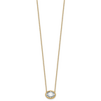 14k 3 carat Certified Lab Grown Diamond VS+ F+ Oval Complete 18 inch Bezel Set Necklace